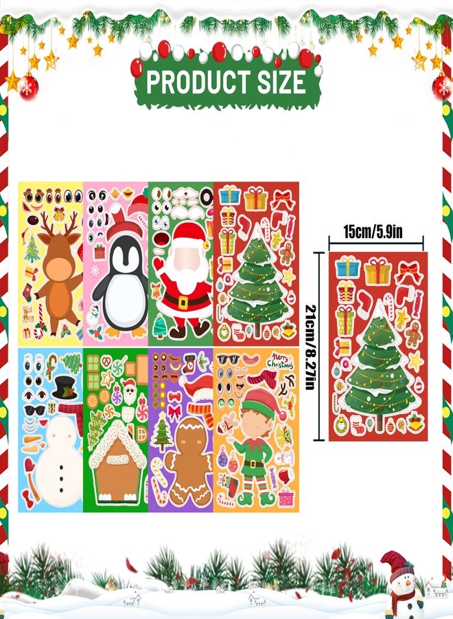 Chambom Christmas Stickers for Kids - 40 Sheets Stocking Stuffers & Christmas Party Favors Supplies Games Activities, Xmas DIY Craft Stickers Holiday Sticker for Crafts, Make a Face Sticker Xmas Gifts - Image 2